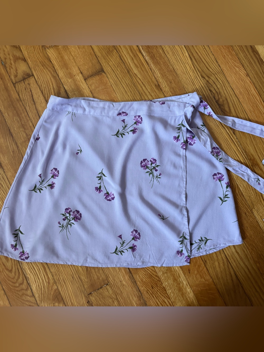 Lavender Purple Wrap Skirt Floral